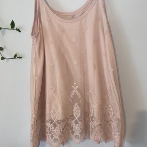 Light pink lace tank